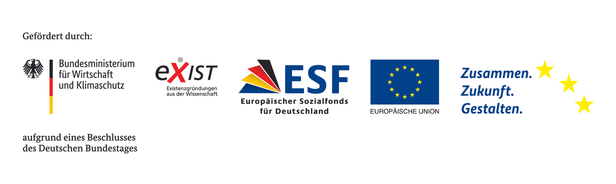 Gefoerdert durch Bundesministerium, EXIST, ESF, EU